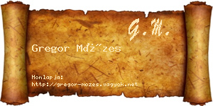 Gregor Mózes névjegykártya